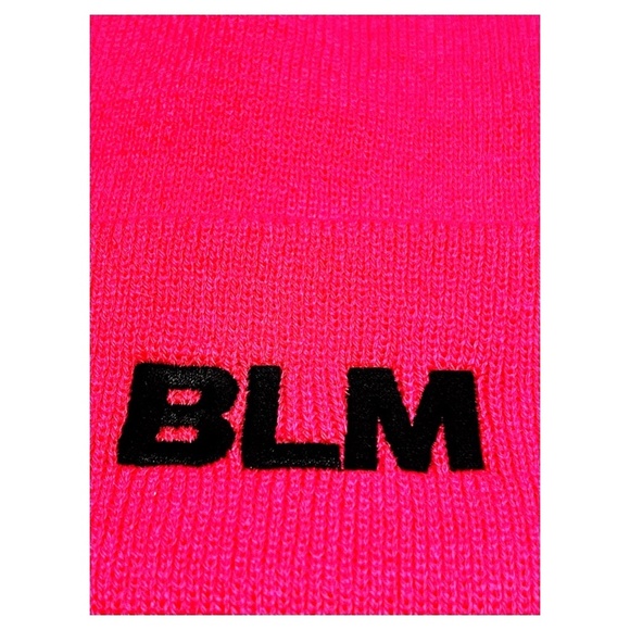 "BLM" CABLE KNIT HAT -Cozy- Color: Hot Pink / Barbie🩷 **BRAND NEW!!!🧶🪡🧵🤩** - Picture 3 of 8